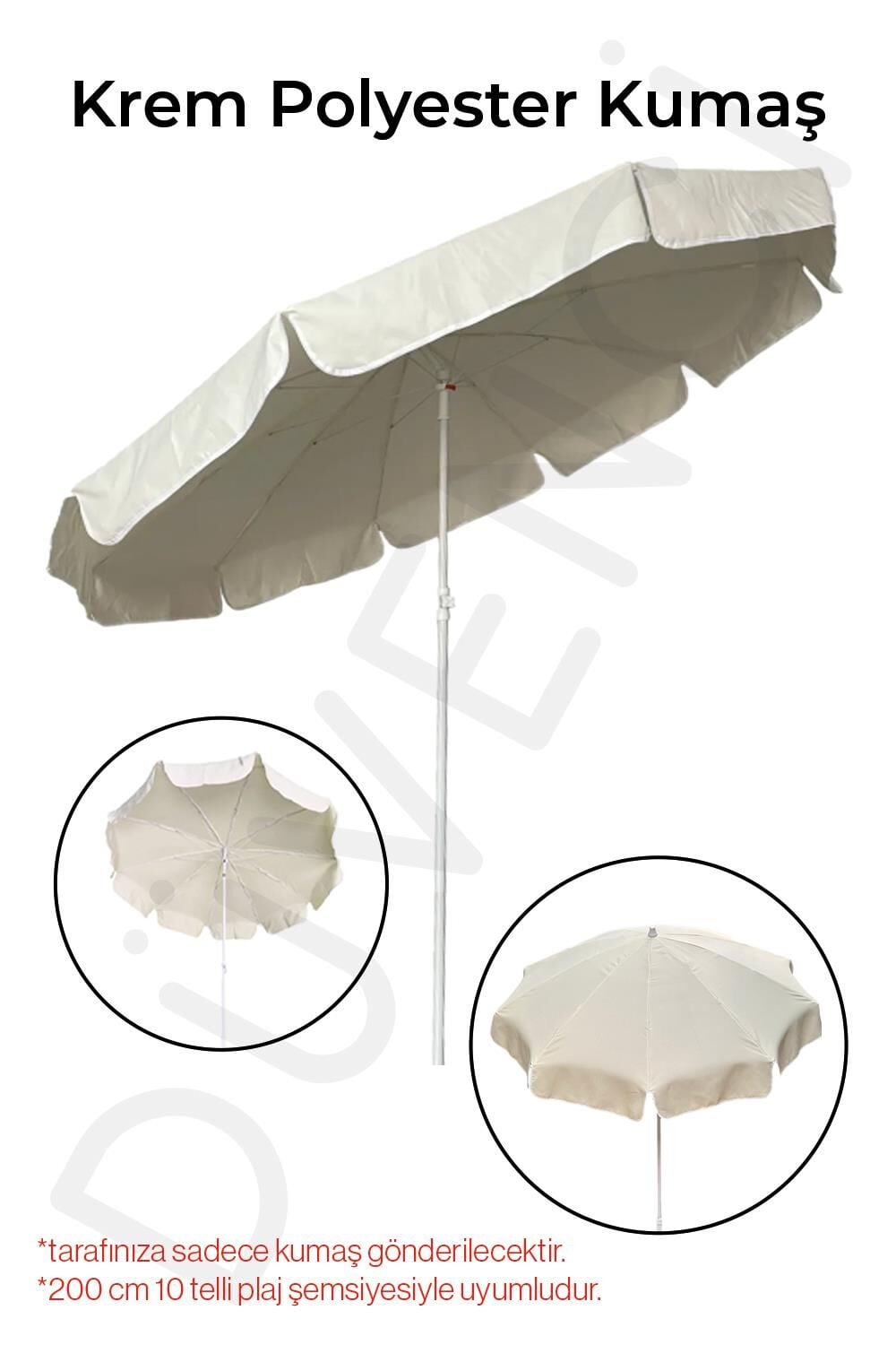 Plaj Şemsiyesi Uyumlu 200/10 Krem Polyester Kumaş