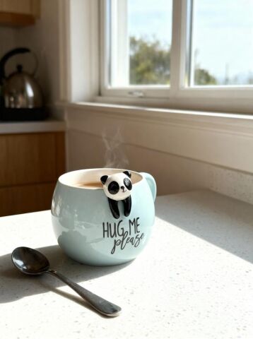 Panda Figürlü 3D Seramik Kupa 350 ml