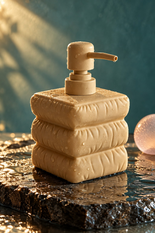 ROSIE Kum Beji Katmanlı Kare Seramik Sıvı Sabunluk 500 ml