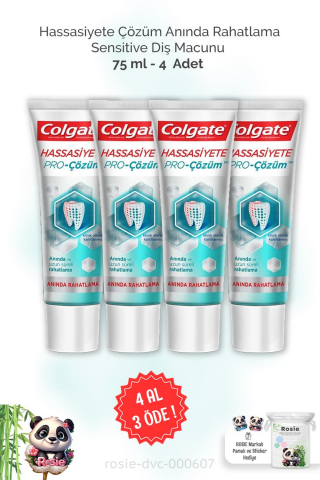 4 AL 3 ÖDE Colgate Hassasiyete Çözüm Anında Rahatlama Sensitive Diş Macunu 75 ml ve ROSIE