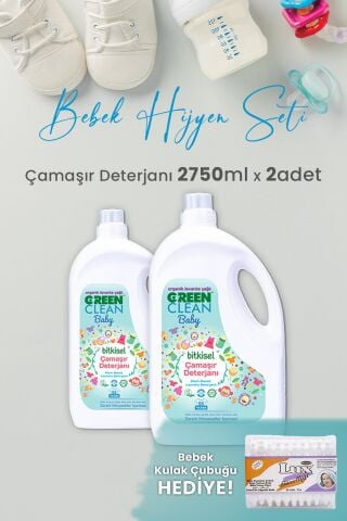 Green Clean Baby Bitkisel Çamaşır Deterjanı Lavanta Yağlı 2750 ml x 2 Adet ve Hediyeli