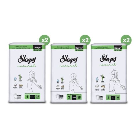 Sleepy Natural Ultra Hassas Hijyenik Ped 124 Adet Ped Mega Fırsat Paketi