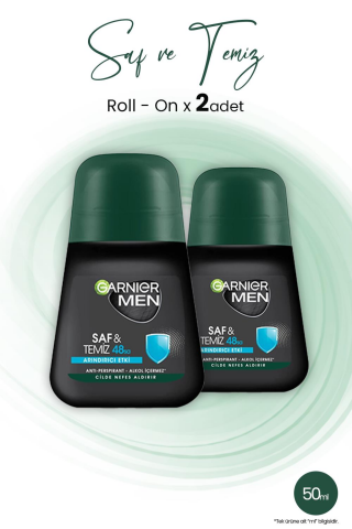 Garnier Men 48H Saf ve Temiz Roll-On 50 ml x 2 Adet