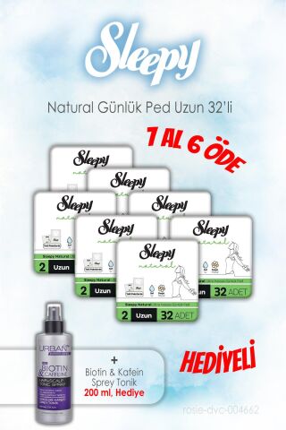 Sleepy 32'li Natural Günlük Uzun 7 AL 6 ÖDE ve 200 ML Tonik Hediye