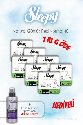 Sleepy 40'lı Natural Günlük Normal 7 AL 6 ÖDE ve 200 ML Tonik Hediye