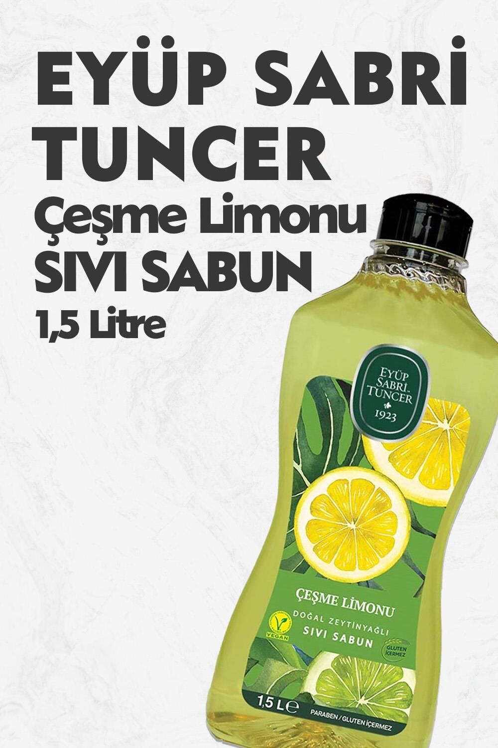 Eyüp Sabri Tuncer Doğal Zeytinyağlı Sıvı Sabun Çeşme Limonu Sıvı Sabun 1500 ml
