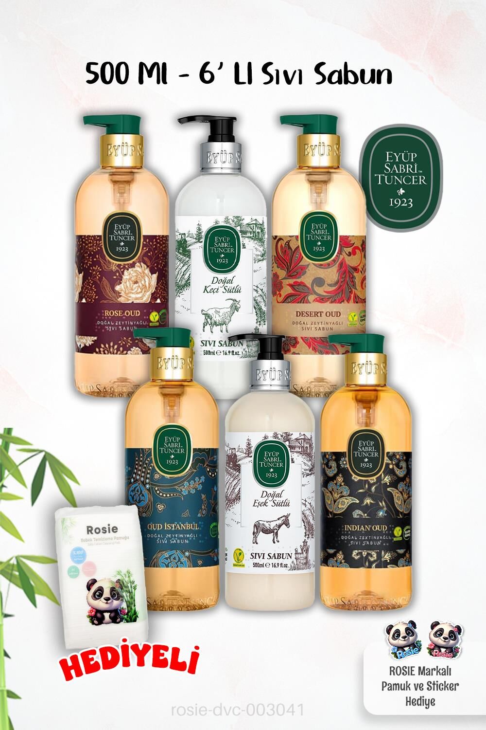 500 Ml 6'lı Eyüp Sabri Tuncer Sıvı Sabun Özel Paket ve ROSIE Hediyeli