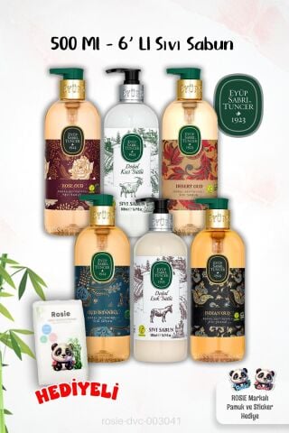 500 Ml 6'lı Eyüp Sabri Tuncer Sıvı Sabun Özel Paket ve ROSIE Hediyeli