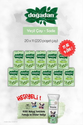 Doğadan 11 AL 9 öde Yeşil Çay Sade ve Rosie