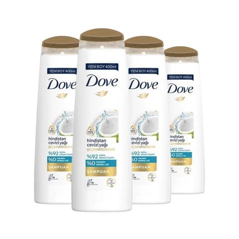 Dove Saç Bakım Şampuanı Hindistan Cevizi Yağı Güçlendirici Bakım x 4