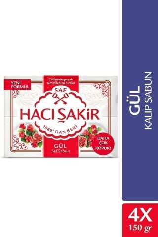Hacı Şakir Gül Saf Kalıp Sabun 4x150 gr