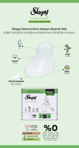 Sleepy 18'li Natural Gece 7 AL 6 ÖDE ve 200 ML Tonik Hediye