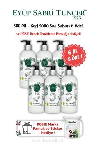 Keçi Sütlü Sıvı Sabun 500 ML 6 AL 5 ÖDE ve ROSIE Hediyeli