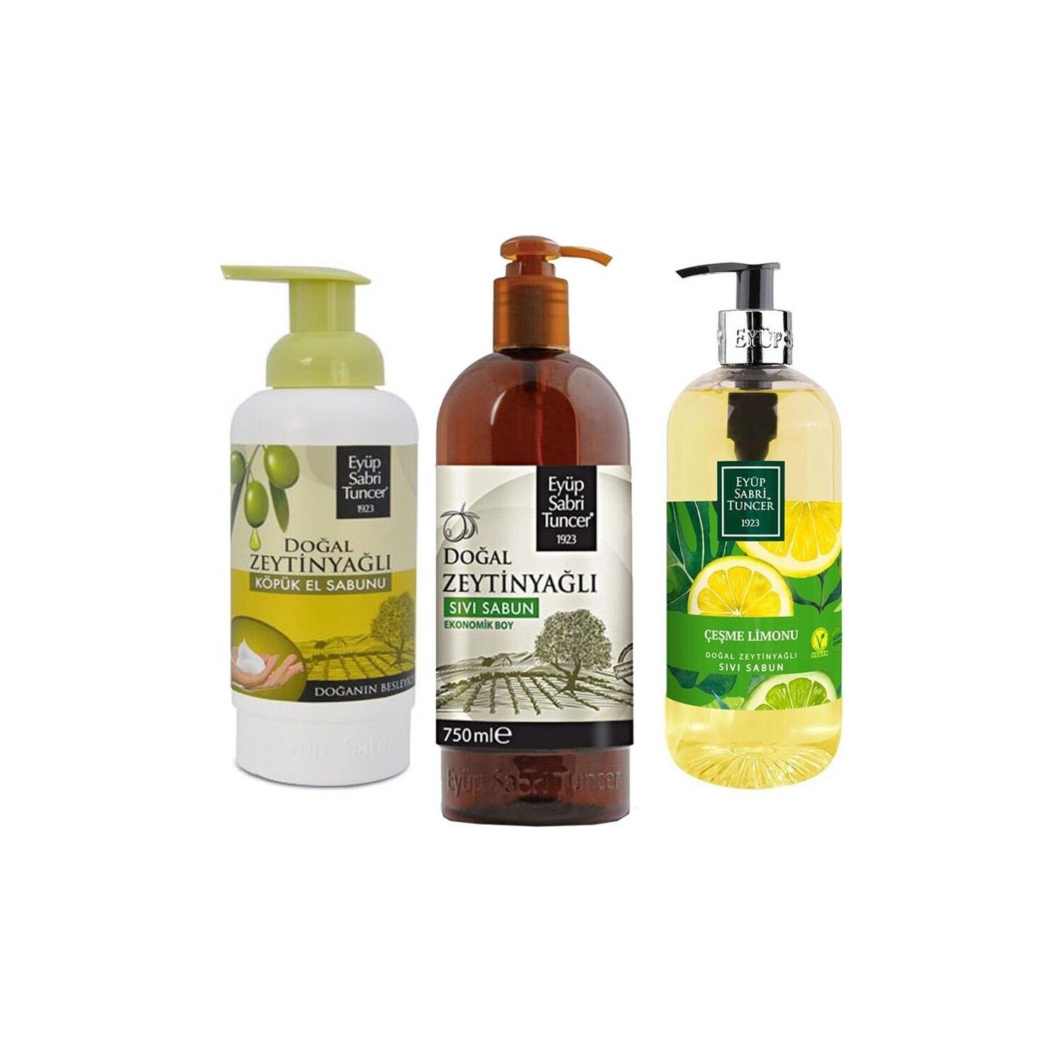 Eyüp Sabri Tuncer Zeytin Yağlı Sıvı ve Köpük Sabun, Çeşme Limonu Sıvı Sabun