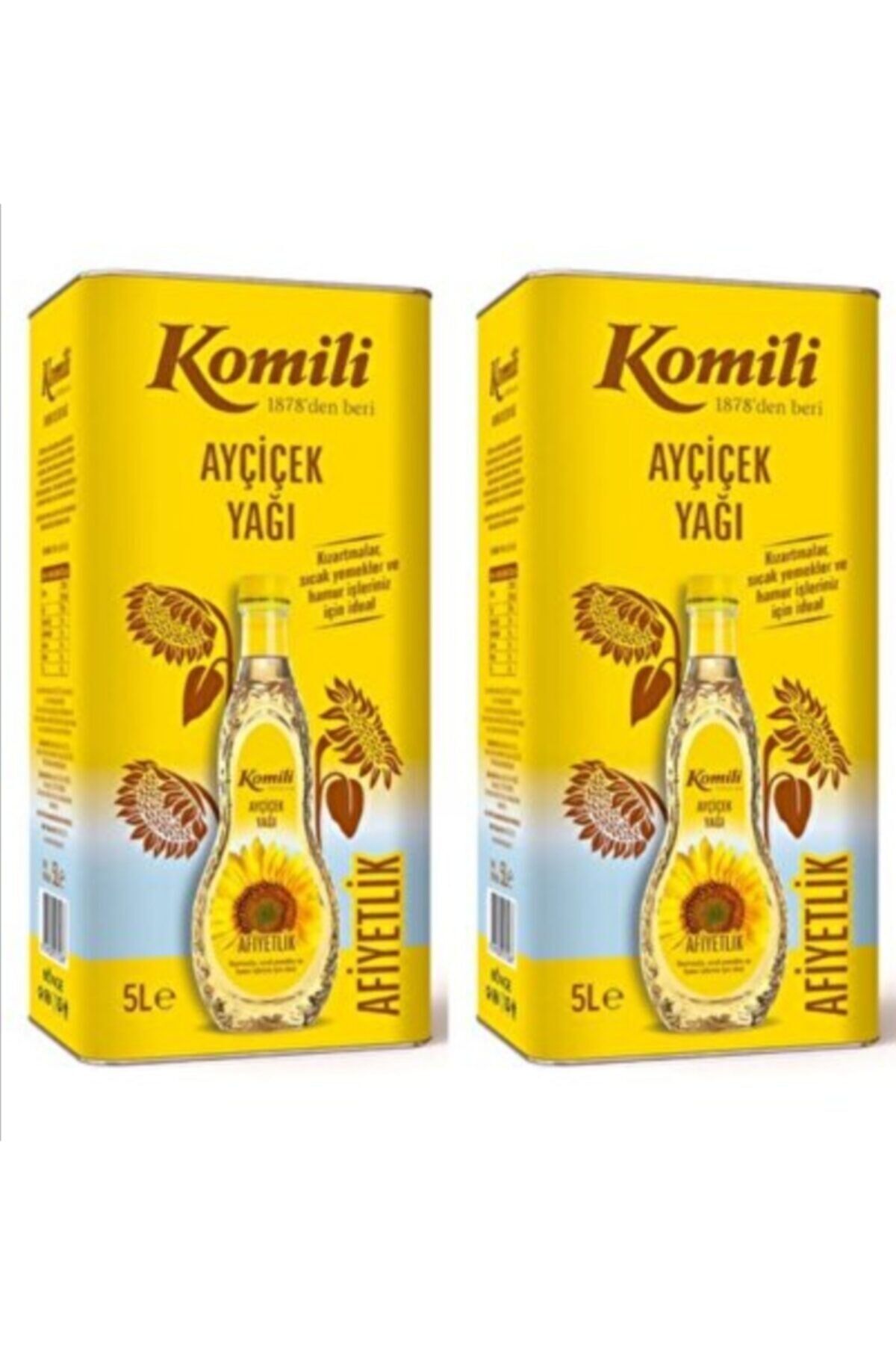 Komili Ayçiçek Yağı 5 lt Teneke x 2