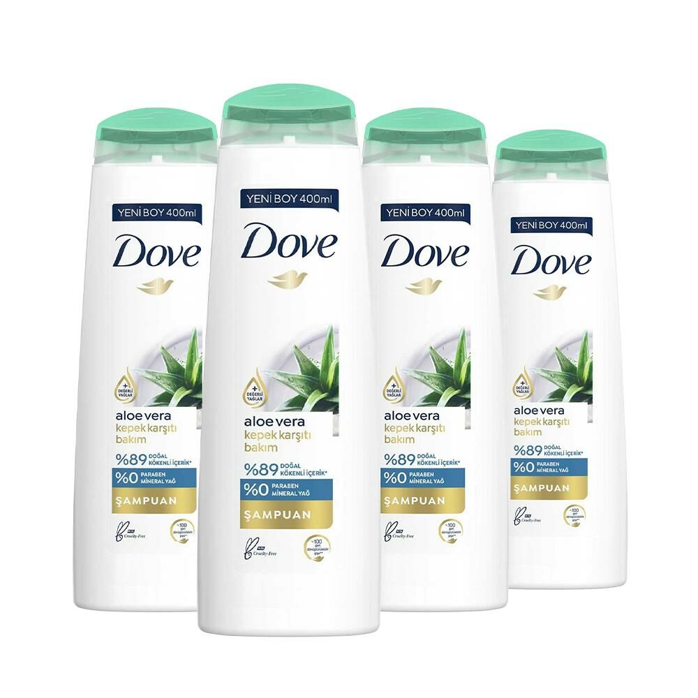 Dove Saç Bakım Şampuanı Aloe Vera Kepek Karşıtı x 4