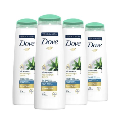 Dove Saç Bakım Şampuanı Aloe Vera Kepek Karşıtı x 4