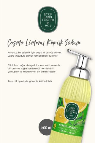 Çeşme Limonu Köpük Sabun 500 ml, Sıvı Sabun 1500 ml ve Rosie Hediye