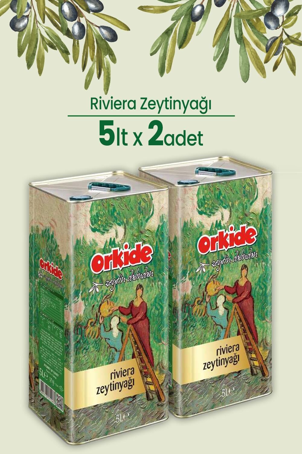 Orkide Riviera Zeytinyağı Teneke 5 lt x 2 Adet