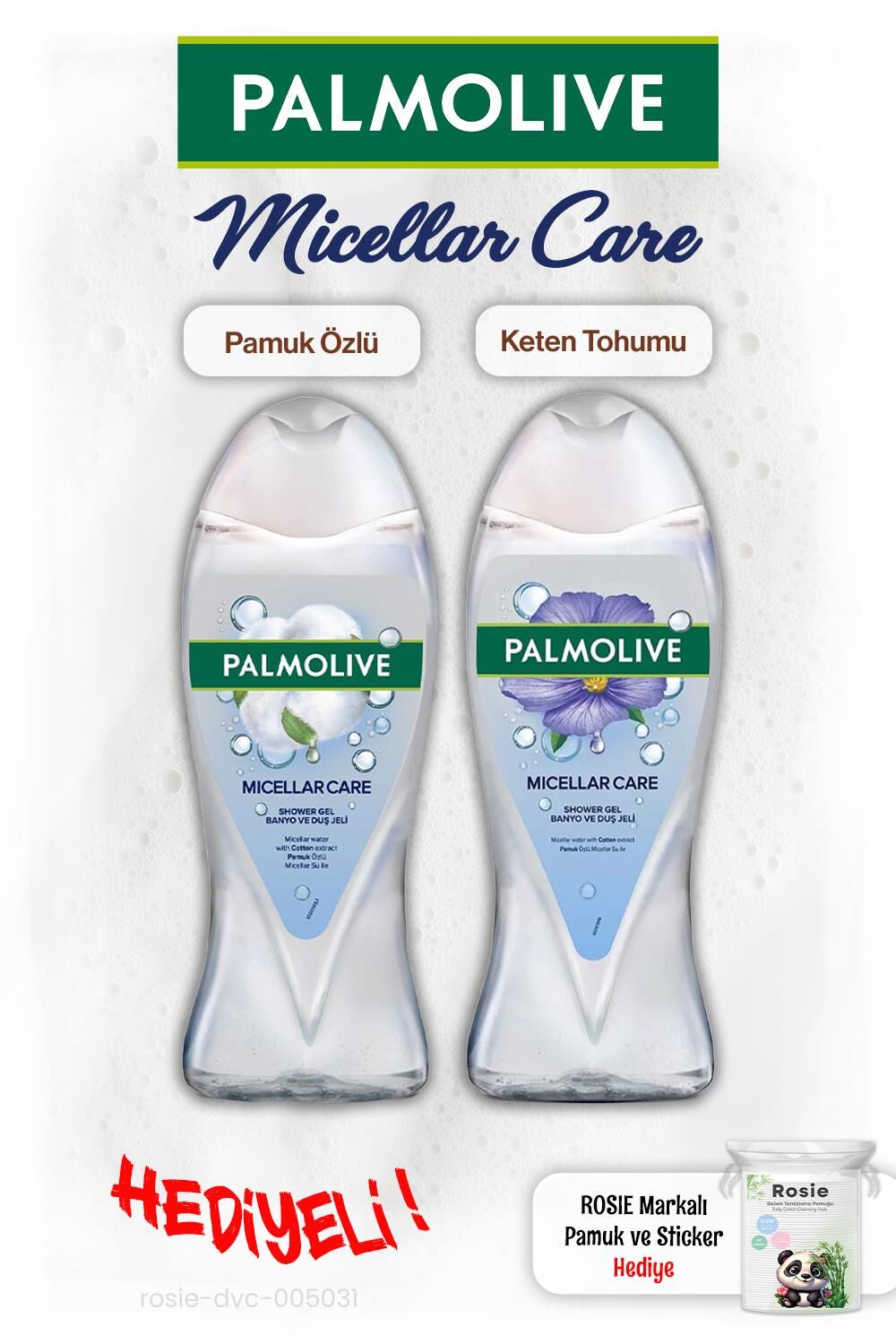 Palmolive Mıcellar Care 2'li 500 ml Duş Jeli, Rosıe Pamuk Hediye