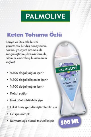 Palmolive Mıcellar Care 2'li 500 ml Duş Jeli, Rosıe Pamuk Hediye