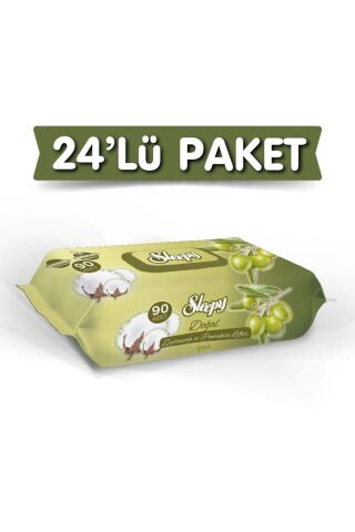 Sleepy Zeytinyağlı 90 Yaprak 24'lü Paket Islak Mendil