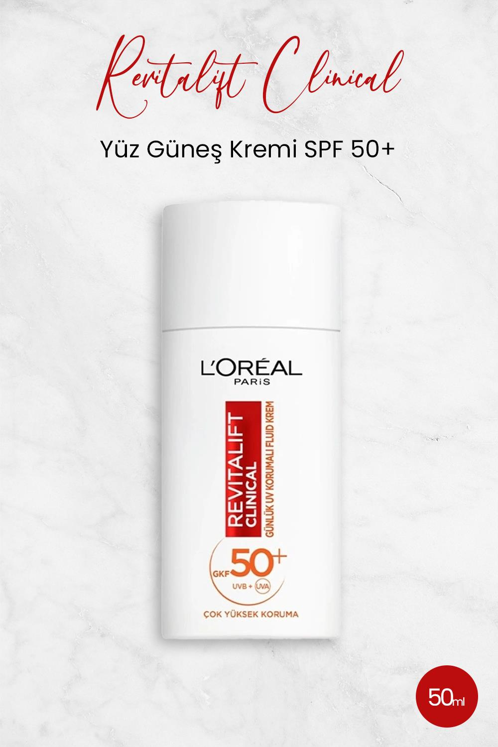 Loreal Paris Revitalift Clinical SPF 50+ Yüz Güneş Kremi 50 ml