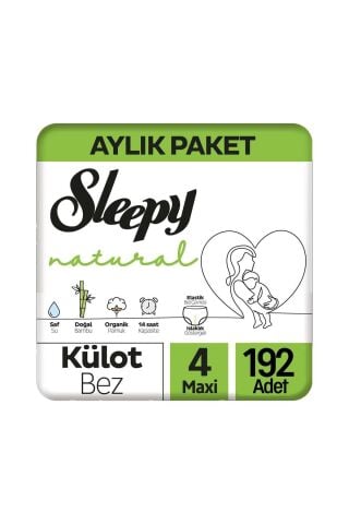 Sleepy Natural 4 Numara Maxi 192'li Külot Bez
