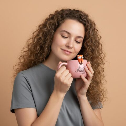 Tilki Figürlü 3D Seramik Kupa 350 ml