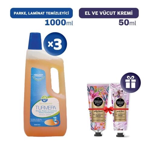 Turmepa Parke ve Laminat Temizleyici 1000 ml x 3, El Kremleri Hediye