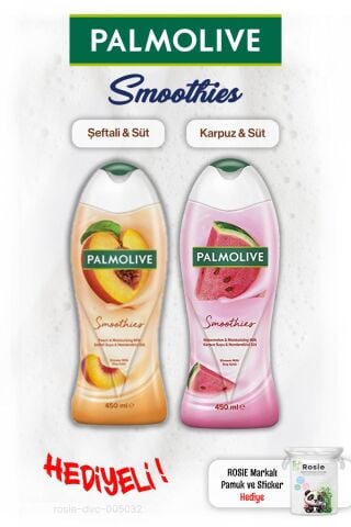 Palmolive Smoothies 2'li 450 ml Duş Jeli, Rosıe Pamuk Hediye