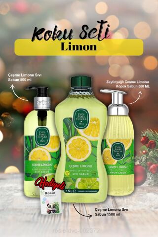 Çeşme Limonu Sıvı Sabun 500 ve 1500 ml, Köpük Sabun 500 ml Rosie Hediye