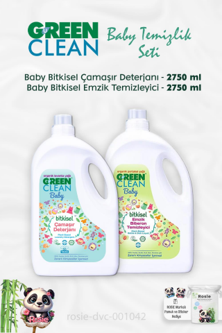 Green Clean Baby Çamaşır Deterjanı Lavanta Yağlı 2750 ml, Baby Emzik Temizleyici 2750 ml ve ROSIE
