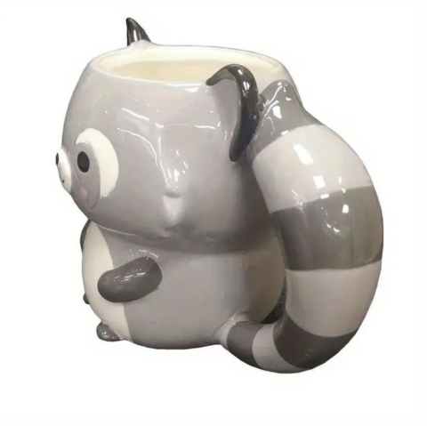 3D Rakun Seramik Kahve Fincanı