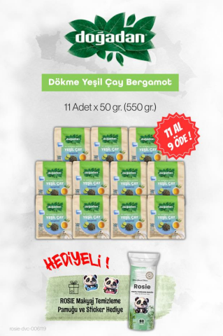 Doğadan 11 AL 9 ÖDE Doğadan Dökme Yeşil Çay Begamot ve Rosie