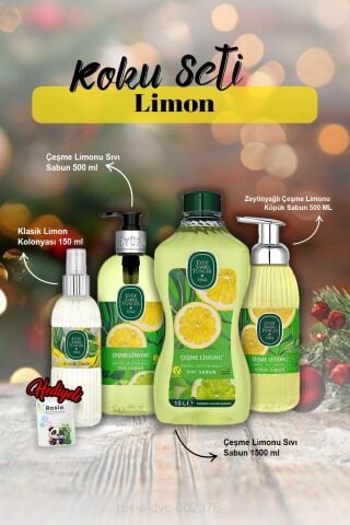 Çeşme Limonu 3'lü Sabun ve 150 ml Kolonya Rosie Hediye