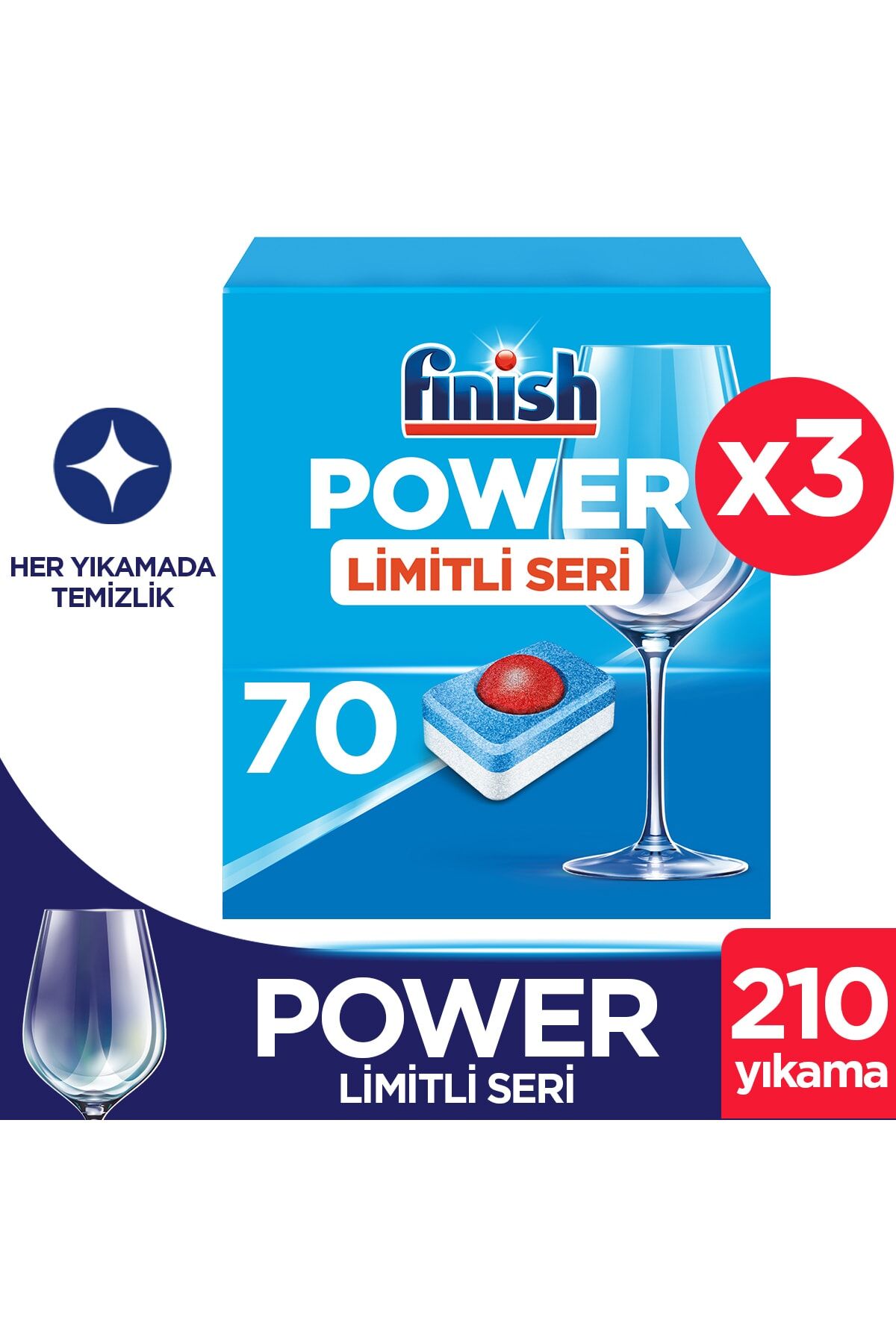 Finish Hepsi Bir Arada Bulaşık Makinesi Deterjanı Tableti 70 Yıkama x 3