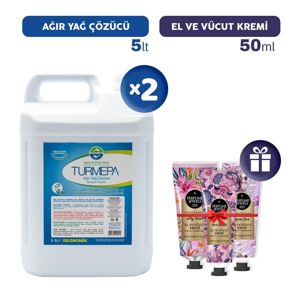 Turmepa Ağır Yağ Sökücü 5 lt x 2, El Kremleri Hediye