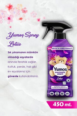 Yumoş 450 ml Yıkaması Zor Eşya Spreyi Lotus, Sakura ve Amber ROSIE Hediye