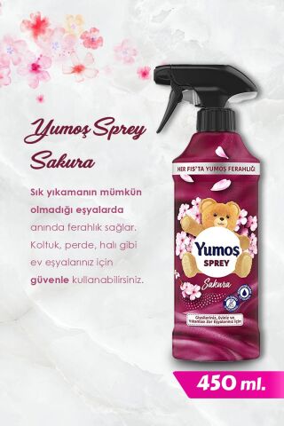 Yumoş 450 ml Yıkaması Zor Eşya Spreyi Lotus, Sakura ve Amber ROSIE Hediye