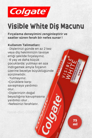 4 AL 3 ÖDE Colgate Visible White Diş Macunu 75 ml ve ROSIE