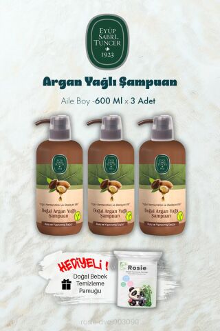 600 ML Argan Yağlı Şampuan X 3 ve ROSIE Hediyeli