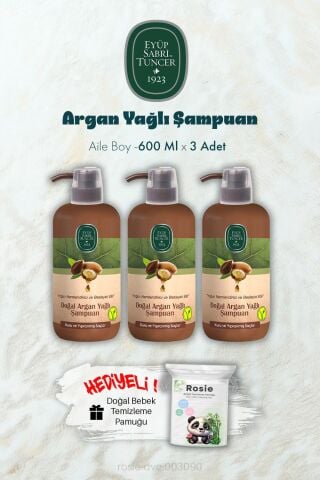 600 ML Argan Yağlı Şampuan X 3 ve ROSIE Hediyeli