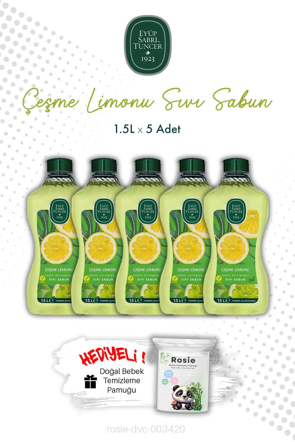 Çeşme Limonu X5 1.5L Sıvı Sabun Eyüp Sabri Tuncer ve ROSIE