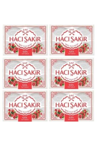 Hacı Şakir Banyo Sabunu Gül 600 gr X 6 Adet