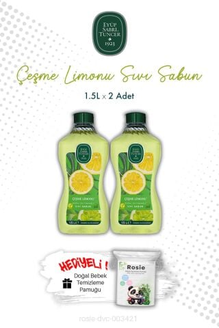 Çeşme Limonu Eyüp Sabri Tuncer 1.5L Sıvı Sabun X2 ve ROSIE