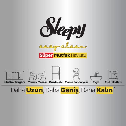 Sleepy Mutfak Havlusu Limon Yağlı 3'lü 50 Yaprak, ROSIE Hediye