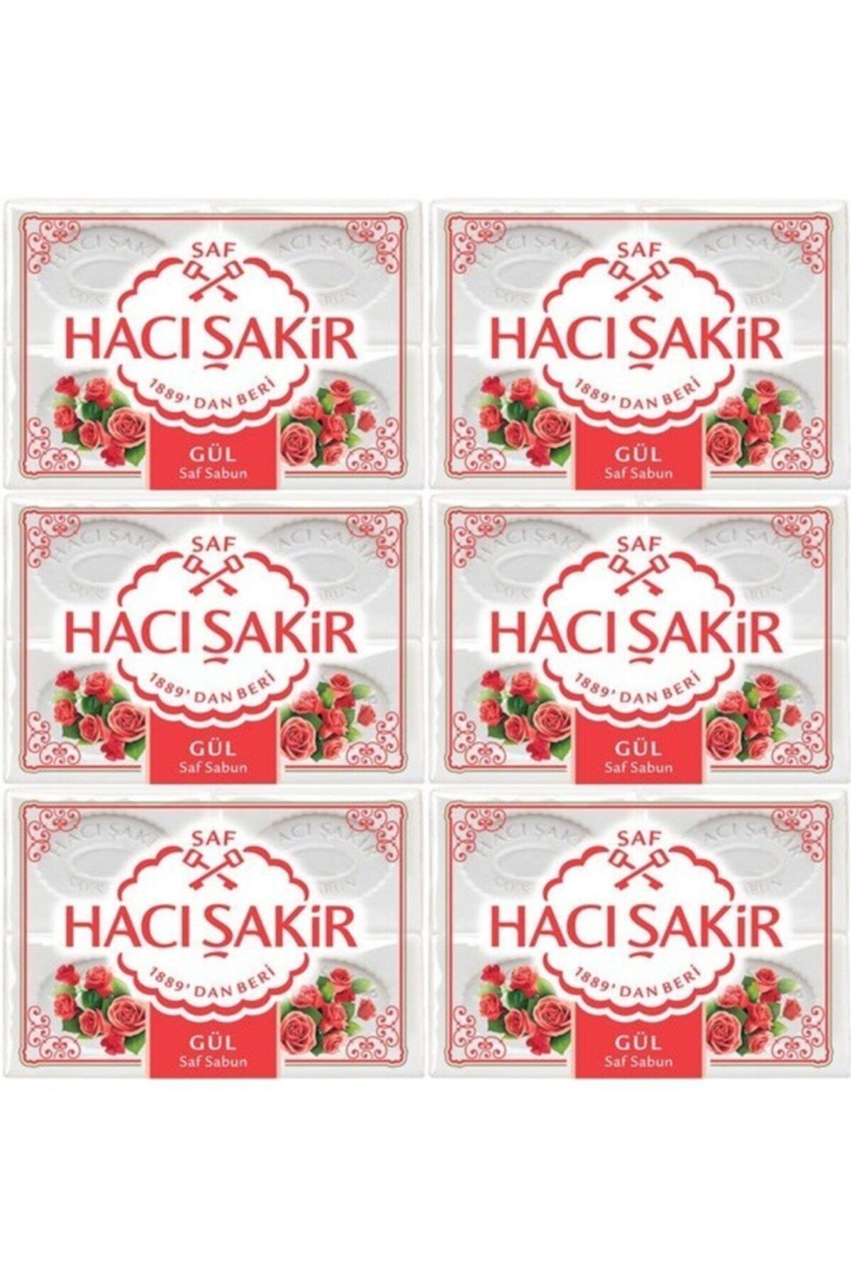 Hacı Şakir Banyo Sabunu Gül 600 gr 6 Adet