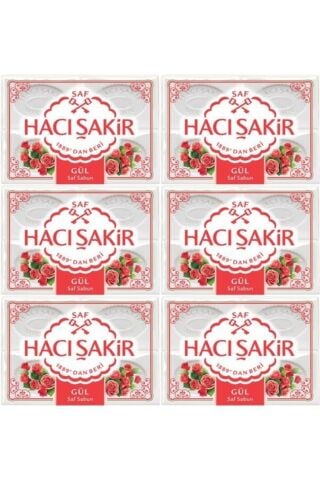 Hacı Şakir Banyo Sabunu Gül 600 gr 6 Adet