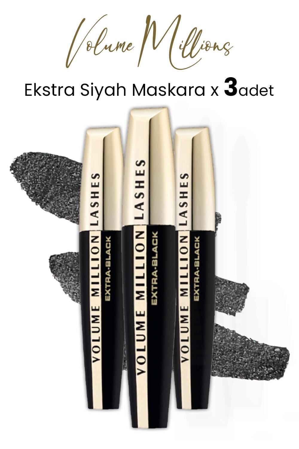 Loreal Paris Volume Millions Lashes Maskara Ekstra Siyah x 3 Adet